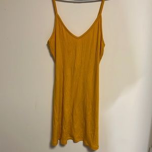 Yellow Ribbed Bodycon Dress